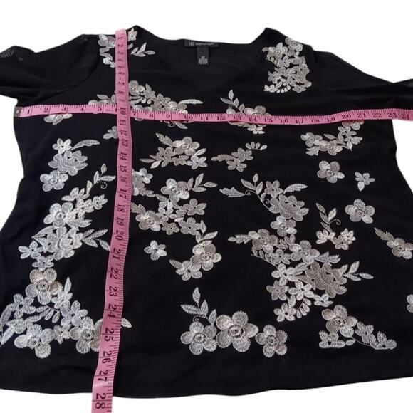 INC Artsy Top Blouse Plus Size 0X/XL Embroidered‎ Floral Romantic Event Career - Picture 6 of 9